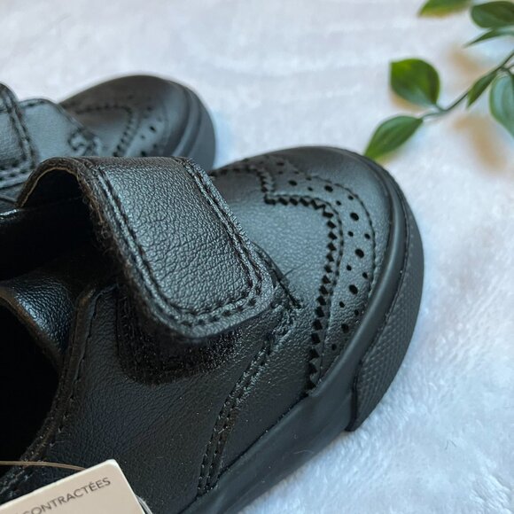 George Toddler Size 6 Black Oxford Velcro Dress Shoes NWT Holiday Boy - Picture 8 of 12
